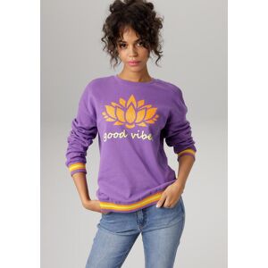 Sweatshirt ANISTON CASUAL, Damen, Gr. 36, bunt (lila, orange, limette), angeraute Sweatware, Obermaterial: 100% Baumwolle, bedruckt, gestreift, lässig geschnitten hüftbedeckend, Rundhals, Rippstrickbündchen, Sweatshirts Sweatshirt, Frontdruck mit abstrakt Sweatshirt ANISTON CASUAL, Damen, Gr. 36, bunt (lila, orange, limette), angeraute Sweatware, Obermaterial: 100% Baumwolle, bedruckt, gestreift, lässig geschnitten hüftbedeckend, Rundhals, Rippstrickbündchen, Sweatshirts Sweatshirt, Frontdruck mit abstrakt