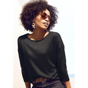 3/4-Arm-Shirt LASCANA "aus feinem Strick", Damen, Gr. 40/42, schwarz, Obermaterial: 55% Polyester, 42% Viskose, 3% Elasthan, unifarben, bequem, Rundhals, Shirts 3/4-Arm-Shirt, aus pflegeleichter Qualität mit Viskose 3/4-Arm-Shirt LASCANA "aus feinem Strick", Damen, Gr. 40/42, schwarz, Obermaterial: 55% Polyester, 42% Viskose, 3% Elasthan, unifarben, bequem, Rundhals, Shirts 3/4-Arm-Shirt, aus pflegeleichter Qualität mit Viskose