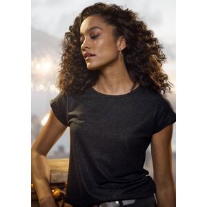 Rundhalsshirt VIVANCE "mit dezentem Glitzerdruck", Damen, Gr. 40/42, schwarz, Single Jersey, Obermaterial: 62% Polyester, 33% Viskose, 5% Elasthan, bedruckt, bequem, Rundhals, Shirts Rundhalsshirt, aus weicher Viskose-Qualität Rundhalsshirt VIVANCE "mit dezentem Glitzerdruck", Damen, Gr. 40/42, schwarz, Single Jersey, Obermaterial: 62% Polyester, 33% Viskose, 5% Elasthan, bedruckt, bequem, Rundhals, Shirts Rundhalsshirt, aus weicher Viskose-Qualität