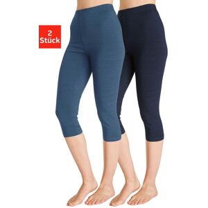 Caprileggings VIVANCE ACTIVE, Damen, Gr. 44/46, N-Gr, blau (1x jeans, 1x denim), Single Jersey, Obermaterial: 60% Baumwolle, 35% Polyester, 5% Elasthan, unifarben, Basic, eng 3/4-Länge, Hosen Caprileggings, mit Gummibund, Loungewear Caprileggings VIVANCE ACTIVE, Damen, Gr. 44/46, N-Gr, blau (1x jeans, 1x denim), Single Jersey, Obermaterial: 60% Baumwolle, 35% Polyester, 5% Elasthan, unifarben, Basic, eng 3/4-Länge, Hosen Caprileggings, mit Gummibund, Loungewear