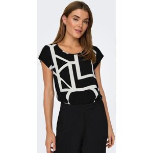 Shirtbluse ONLY "ONLVIC S/S AOP TOP NOOS PTM", Damen, Gr. 42 (XL), schwarz (schwarz aop:maritime great logo), Web, Obermaterial: 97% Polyester, 3% Elasthan, bedruckt, regular fit hüftlang, Rundhals, Blusen Shirtbluse, mit Allover Druck Shirtbluse ONLY "ONLVIC S/S AOP TOP NOOS PTM", Damen, Gr. 42 (XL), schwarz (schwarz aop:maritime great logo), Web, Obermaterial: 97% Polyester, 3% Elasthan, bedruckt, regular fit hüftlang, Rundhals, Blusen Shirtbluse, mit Allover Druck