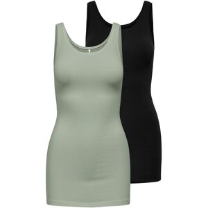 Tanktop ONLY "ONLLIVE – Slim-Fit Tanktops mit Stretch für optimalen Sitz", Damen, Gr. XL (42), grün (desert sage pack:schwarz), Jersey, Obermaterial: 95% Baumwolle, 5% Elasthan, unifarben, slim fit Po-bedeckend, Rundhals, Tops Tanktop, slim fit, casual, J Tanktop ONLY "ONLLIVE – Slim-Fit Tanktops mit Stretch für optimalen Sitz", Damen, Gr. XL (42), grün (desert sage pack:schwarz), Jersey, Obermaterial: 95% Baumwolle, 5% Elasthan, unifarben, slim fit Po-bedeckend, Rundhals, Tops Tanktop, slim fit, casual, J