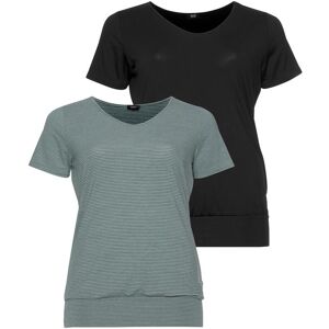 H.I.S. T-Shirt H.I.S, Damen, Gr. 56/58, grün (schwarz, petrol, geringelt), Single Jersey, Obermaterial: 87% Polyester, 13% Elasthan, figurumspielend hüftbedeckend, Shirts T-Shirt, Kurzarm, figurumspielende Passform, aus elastischem Single-Jersey H.I.S. T-Shirt H.I.S, Damen, Gr. 56/58, grün (schwarz, petrol, geringelt), Single Jersey, Obermaterial: 87% Polyester, 13% Elasthan, figurumspielend hüftbedeckend, Shirts T-Shirt, Kurzarm, figurumspielende Passform, aus elastischem Single-Jersey