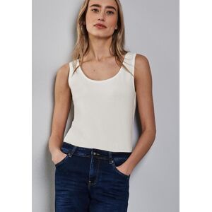 Tanktop STREET ONE "Style Anni", Damen, Gr. 46, weiss (sanftes weiß), Jersey, Obermaterial: 48% Baumwolle, 48% Modal, 4% Elasthan, unifarben, regular fit taillenbedeckt, Rundhals, Tops Tanktop Tanktop STREET ONE "Style Anni", Damen, Gr. 46, weiss (sanftes weiß), Jersey, Obermaterial: 48% Baumwolle, 48% Modal, 4% Elasthan, unifarben, regular fit taillenbedeckt, Rundhals, Tops Tanktop