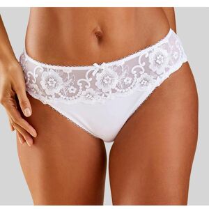Bikinislip LASCANA "Wanda", Damen, Gr. 48/50, weiss (weiß), Microtouch, Obermaterial: 80% Polyamid, 12% Polyester, 8% Elasthan, figurbetont, Unterhosen Bikinislip, mit Stickerei Spitze in floraler Optik Bikinislip LASCANA "Wanda", Damen, Gr. 48/50, weiss (weiß), Microtouch, Obermaterial: 80% Polyamid, 12% Polyester, 8% Elasthan, figurbetont, Unterhosen Bikinislip, mit Stickerei Spitze in floraler Optik