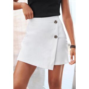 Hosenrock BUFFALO, Damen, Gr. 46, weiss (weiß), Jersey, Obermaterial: 80% Polyester, 18% Viskose, 2% Elasthan, unifarben, figurbetont mini, Röcke Hosenrock, in Wickeloptik mit Zierknöpfen, Skort, casual-chic, elegant Hosenrock BUFFALO, Damen, Gr. 46, weiss (weiß), Jersey, Obermaterial: 80% Polyester, 18% Viskose, 2% Elasthan, unifarben, figurbetont mini, Röcke Hosenrock, in Wickeloptik mit Zierknöpfen, Skort, casual-chic, elegant