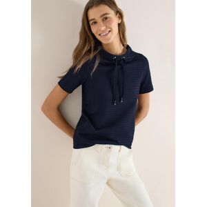 Kurzarmshirt CECIL, Damen, Gr. S (38), universal blau, Jersey, Obermaterial: 75% Baumwolle, 23% Polyester, 2% Elasthan, unifarben, normal hüftbedeckend, Rundhals, Shirts Kurzarmshirt, in Two-Tone-Optik Kurzarmshirt CECIL, Damen, Gr. S (38), universal blau, Jersey, Obermaterial: 75% Baumwolle, 23% Polyester, 2% Elasthan, unifarben, normal hüftbedeckend, Rundhals, Shirts Kurzarmshirt, in Two-Tone-Optik