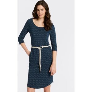 Jerseykleid RAGWEAR "LILITHA ZIG ZAG O", Damen, Gr. M, N-Gr, petrol, Jersey, Obermaterial: 50% Baumwolle, 50% Modal, gemustert, kniefrei, Rundhals, Kleider Jerseykleid, mit Taillen-Bindegürtel Jerseykleid RAGWEAR "LILITHA ZIG ZAG O", Damen, Gr. M, N-Gr, petrol, Jersey, Obermaterial: 50% Baumwolle, 50% Modal, gemustert, kniefrei, Rundhals, Kleider Jerseykleid, mit Taillen-Bindegürtel