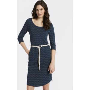 Jerseykleid RAGWEAR "LILITHA ZIG ZAG O", Damen, Gr. XL, N-Gr, petrol, Jersey, Obermaterial: 50% Baumwolle, 50% Modal, gemustert, kniefrei, Rundhals, Kleider Jerseykleid, mit Taillen-Bindegürtel Jerseykleid RAGWEAR "LILITHA ZIG ZAG O", Damen, Gr. XL, N-Gr, petrol, Jersey, Obermaterial: 50% Baumwolle, 50% Modal, gemustert, kniefrei, Rundhals, Kleider Jerseykleid, mit Taillen-Bindegürtel