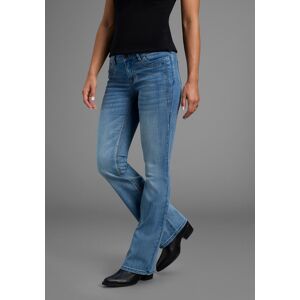 Bootcut-Jeans ARIZONA "mit Keileinsätzen", Damen, Gr. 24, K + L Gr, blau (mid blau use), Denim/Jeans, Obermaterial: 76% Baumwolle, 16% Polyester, 7% Viskose, 1% Elasthan, Basic, eng lang, Jeans Bootcut-Jeans, ausgestellte Beinform, niedrige Leibhöhe, elas Bootcut-Jeans ARIZONA "mit Keileinsätzen", Damen, Gr. 24, K + L Gr, blau (mid blau use), Denim/Jeans, Obermaterial: 76% Baumwolle, 16% Polyester, 7% Viskose, 1% Elasthan, Basic, eng lang, Jeans Bootcut-Jeans, ausgestellte Beinform, niedrige Leibhöhe, elas
