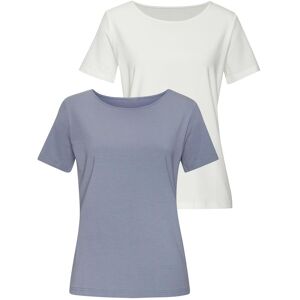 T-Shirt LASCANA "mit Rundhals-Ausschnitt", Damen, Gr. 48/50, blau (hellblau, creme), Single Jersey, Obermaterial: 50% Baumwolle, 45% Modal (TENCEL™), 5% Elasthan, unifarben, Basic, bequem, Rundhals, Shirts T-Shirt, aus elastischer Baumwoll-Modal-Qualität T-Shirt LASCANA "mit Rundhals-Ausschnitt", Damen, Gr. 48/50, blau (hellblau, creme), Single Jersey, Obermaterial: 50% Baumwolle, 45% Modal (TENCEL™), 5% Elasthan, unifarben, Basic, bequem, Rundhals, Shirts T-Shirt, aus elastischer Baumwoll-Modal-Qualität
