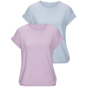 Kurzarmshirt VIVANCE "mit modischem Jacquard-Muster", Damen, Gr. 44/46, eisblau, lila, Obermaterial: 63% Polyester, 29% Viskose, 8% Elasthan, unifarben, figurumspielend, Rundhals, Shirts Kurzarmshirt, mit schönem Jacqaurdmuster Kurzarmshirt VIVANCE "mit modischem Jacquard-Muster", Damen, Gr. 44/46, eisblau, lila, Obermaterial: 63% Polyester, 29% Viskose, 8% Elasthan, unifarben, figurumspielend, Rundhals, Shirts Kurzarmshirt, mit schönem Jacqaurdmuster