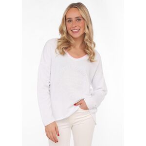 Sweatshirt ZWILLINGSHERZ "„Positive Mind Neon Kante”", Damen, Gr. SM (S/M), weiss (weiß), angeraute Sweatware, Obermaterial: 70% Baumwolle, 30% Polyester, unifarben, normal hüftlang, V-Ausschnitt, Sweatshirts Sweatshirt, mit Kontrastnaht, V-Neck, washed o Sweatshirt ZWILLINGSHERZ "„Positive Mind Neon Kante”", Damen, Gr. SM (S/M), weiss (weiß), angeraute Sweatware, Obermaterial: 70% Baumwolle, 30% Polyester, unifarben, normal hüftlang, V-Ausschnitt, Sweatshirts Sweatshirt, mit Kontrastnaht, V-Neck, washed o