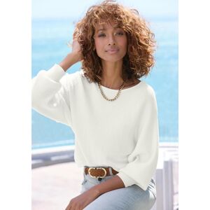 Strickpullover VIVANCE, Damen, Gr. 40/42, weiss (creme), Rippstrick, Obermaterial: 80% Viskose, 20% Polyamid, unifarben, figurumspielend hüftlang, U-Boot-Ausschnitt, Fledermausärmel, Pullover Strickpullover, mit U-Boot-Ausschnitt, Fledermausärmel, Streife Strickpullover VIVANCE, Damen, Gr. 40/42, weiss (creme), Rippstrick, Obermaterial: 80% Viskose, 20% Polyamid, unifarben, figurumspielend hüftlang, U-Boot-Ausschnitt, Fledermausärmel, Pullover Strickpullover, mit U-Boot-Ausschnitt, Fledermausärmel, Streife