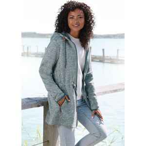 Strickfleecejacke LASCANA, Damen, Gr. 32/34, blau (petrol), Strick, Obermaterial: 100% Polyester, unifarben, Jacken Strickfleecejacke, mit Kapuze Strickfleecejacke LASCANA, Damen, Gr. 32/34, blau (petrol), Strick, Obermaterial: 100% Polyester, unifarben, Jacken Strickfleecejacke, mit Kapuze