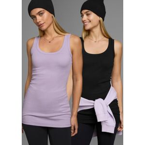Tanktop FLASHLIGHTS, Damen, Gr. 56/58 (XXXL), lila (flieder, schwarz), Feinripp, Obermaterial: 100% Baumwolle, clean, unifarben, Basic, sehr figurbetont hüftbedeckend, Rundhals, Tops Tanktop, sehr figurbetonte Passform, aus Baumwolle, mit Rundhalsausschni Tanktop FLASHLIGHTS, Damen, Gr. 56/58 (XXXL), lila (flieder, schwarz), Feinripp, Obermaterial: 100% Baumwolle, clean, unifarben, Basic, sehr figurbetont hüftbedeckend, Rundhals, Tops Tanktop, sehr figurbetonte Passform, aus Baumwolle, mit Rundhalsausschni