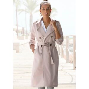 Trenchcoat LASCANA, Damen, Gr. 34, beige, Web, Obermaterial: 79% Polyester, 17% Viskose, 4% Elasthan, figurumspielend knielang, V-Ausschnitt, gerader Abschluss, Mäntel Trenchcoat, zum Regulieren, leichter Damenmantel ohne Futter, casual-chic Trenchcoat LASCANA, Damen, Gr. 34, beige, Web, Obermaterial: 79% Polyester, 17% Viskose, 4% Elasthan, figurumspielend knielang, V-Ausschnitt, gerader Abschluss, Mäntel Trenchcoat, zum Regulieren, leichter Damenmantel ohne Futter, casual-chic