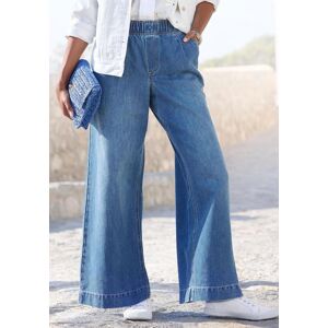 Schlupfhose BUFFALO, Damen, Gr. 46, N-Gr, blau, Web, Obermaterial: 63% Baumwolle, 29% Lyocell, 8% Polyester, unifarben, figurumspielend lang, Hosen Schlupfhose, mit Kontrastnähten, modische Jeans, weites Bein Schlupfhose BUFFALO, Damen, Gr. 46, N-Gr, blau, Web, Obermaterial: 63% Baumwolle, 29% Lyocell, 8% Polyester, unifarben, figurumspielend lang, Hosen Schlupfhose, mit Kontrastnähten, modische Jeans, weites Bein