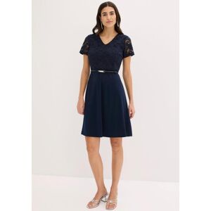 Minikleid BONPRIX, Damen, Gr. 34, N-Gr, dunkelblau (länge: regulär), Obermaterial: 95% Polyester, 5% Elasthan. Futter: 100% Polyester. Spitze: 70% Baumwolle, 30% Polyester, festlich, ausgestellt, Kleider Minikleid, festlicher Stil, mit kurzem Arm, ausgest Minikleid BONPRIX, Damen, Gr. 34, N-Gr, dunkelblau (länge: regulär), Obermaterial: 95% Polyester, 5% Elasthan. Futter: 100% Polyester. Spitze: 70% Baumwolle, 30% Polyester, festlich, ausgestellt, Kleider Minikleid, festlicher Stil, mit kurzem Arm, ausgest