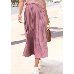 Maxirock LASCANA, Damen, Gr. 42, rosa (mauve), Web, Obermaterial: 100% Polyester, unifarben, figurumspielend knöchellang, Röcke Maxirock, mit Plisseefalten, edel glänzende Ware, festlich Maxirock LASCANA, Damen, Gr. 42, rosa (mauve), Web, Obermaterial: 100% Polyester, unifarben, figurumspielend knöchellang, Röcke Maxirock, mit Plisseefalten, edel glänzende Ware, festlich