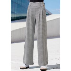 Schlupfhose LASCANA "extra Weit mit Bundfalten", Damen, Gr. 36/38, N-Gr, blau (schwarz kariert), Obermaterial: 65% Polyester, 31% Viskose, 4% Elasthan, Jacquardmuster, Minimalmuster, Basic, lang, Hosen Schlupfhose, mit Jacquard Strickmuster oder uni schwa Schlupfhose LASCANA "extra Weit mit Bundfalten", Damen, Gr. 36/38, N-Gr, blau (schwarz kariert), Obermaterial: 65% Polyester, 31% Viskose, 4% Elasthan, Jacquardmuster, Minimalmuster, Basic, lang, Hosen Schlupfhose, mit Jacquard Strickmuster oder uni schwa