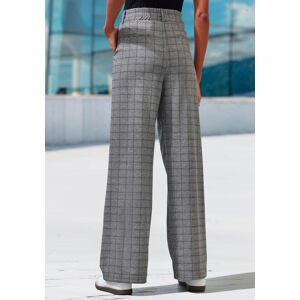 Schlupfhose LASCANA "extra Weit mit Bundfalten", Damen, Gr. 48/50, N-Gr, blau (grau kariert), Obermaterial: 59% Polyester, 35% Viskose, 6% Elasthan, Jacquardmuster, kariert, Basic, lang, Hosen Schlupfhose, mit Jacquard Strickmuster oder uni schwarz Schlupfhose LASCANA "extra Weit mit Bundfalten", Damen, Gr. 48/50, N-Gr, blau (grau kariert), Obermaterial: 59% Polyester, 35% Viskose, 6% Elasthan, Jacquardmuster, kariert, Basic, lang, Hosen Schlupfhose, mit Jacquard Strickmuster oder uni schwarz