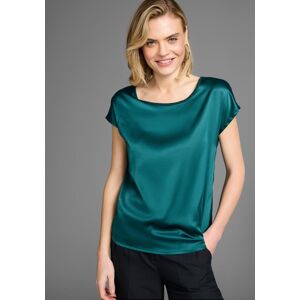 Shirtbluse LAURA SCOTT "mit Satin-Vorderteil und hochflexiblen Jersey-Rücken", Damen, Gr. 36, petrol, Web, Obermaterial: 100% Polyester. Rückenteil: 95% Viskose, 5% Elasthan, leicht glänzend, unifarben, lässig geschnitten hüftlang, Rundhals, angeschnitten Shirtbluse LAURA SCOTT "mit Satin-Vorderteil und hochflexiblen Jersey-Rücken", Damen, Gr. 36, petrol, Web, Obermaterial: 100% Polyester. Rückenteil: 95% Viskose, 5% Elasthan, leicht glänzend, unifarben, lässig geschnitten hüftlang, Rundhals, angeschnitten