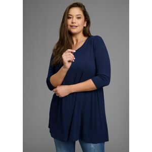 Tunikashirt LAURA SCOTT CURVE "Grosse Grössen", Damen, Gr. 56/58, blau (navy), Single Jersey, Obermaterial: 94% Viskose, 6% Elasthan, unifarben, Basic, A-Linie Po-bedeckend, Rundhals, Shirts Tunikashirt, mit 3/4-Ärmeln in schmeichelnder A-Linie Tunikashirt LAURA SCOTT CURVE "Grosse Grössen", Damen, Gr. 56/58, blau (navy), Single Jersey, Obermaterial: 94% Viskose, 6% Elasthan, unifarben, Basic, A-Linie Po-bedeckend, Rundhals, Shirts Tunikashirt, mit 3/4-Ärmeln in schmeichelnder A-Linie