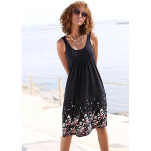 Beach Time Strandkleid BEACHTIME "mit Blumenprint am Saum, lockeres Hängerchenkleid mit Zierfalten", Damen, Gr. 36, N-Gr, schwarz, Jersey, Obermaterial: 100% Viskose, bedruckt, figurumspielend kniefrei, Rundhals, Kleider Strandkleid, Leichtes Sommerkleid Beach Time Strandkleid BEACHTIME "mit Blumenprint am Saum, lockeres Hängerchenkleid mit Zierfalten", Damen, Gr. 36, N-Gr, schwarz, Jersey, Obermaterial: 100% Viskose, bedruckt, figurumspielend kniefrei, Rundhals, Kleider Strandkleid, Leichtes Sommerkleid