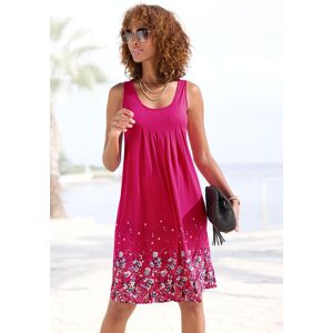 Beach Time Strandkleid BEACHTIME "mit Blumenprint am Saum, lockeres Hängerchenkleid mit Zierfalten", Damen, Gr. 46, N-Gr, pink (beere), Jersey, Obermaterial: 100% Viskose, bedruckt, figurumspielend kniefrei, Rundhals, Kleider Strandkleid, Leichtes Sommerk Beach Time Strandkleid BEACHTIME "mit Blumenprint am Saum, lockeres Hängerchenkleid mit Zierfalten", Damen, Gr. 46, N-Gr, pink (beere), Jersey, Obermaterial: 100% Viskose, bedruckt, figurumspielend kniefrei, Rundhals, Kleider Strandkleid, Leichtes Sommerk