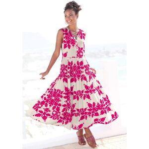 Maxikleid VIVANCE "mit Volants und Alloverdruck", Damen, Gr. 38, N-Gr, beige (creme, berry bedruckt), Web, Obermaterial: 100% Viskose, bedruckt, figurumspielend knöchelfrei, V-Ausschnitt, Kleider Maxikleid, Ärmelloses Sommerkleid, Webkleid, Strandkleid, D Maxikleid VIVANCE "mit Volants und Alloverdruck", Damen, Gr. 38, N-Gr, beige (creme, berry bedruckt), Web, Obermaterial: 100% Viskose, bedruckt, figurumspielend knöchelfrei, V-Ausschnitt, Kleider Maxikleid, Ärmelloses Sommerkleid, Webkleid, Strandkleid, D