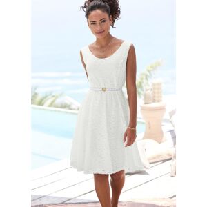 Spitzenkleid LASCANA "mit breiten Trägern und tiefem Rundhalsausschnitt", Damen, Gr. 38, N-Gr, weiss (weiß), Spitze, Obermaterial: 98% Polyamid, 2% Elasthan. Futter: 95% Viskose, 5% Elasthan, unifarben, festlich, figurumspielend ca. Mitte Oberschenkel, Ru Spitzenkleid LASCANA "mit breiten Trägern und tiefem Rundhalsausschnitt", Damen, Gr. 38, N-Gr, weiss (weiß), Spitze, Obermaterial: 98% Polyamid, 2% Elasthan. Futter: 95% Viskose, 5% Elasthan, unifarben, festlich, figurumspielend ca. Mitte Oberschenkel, Ru