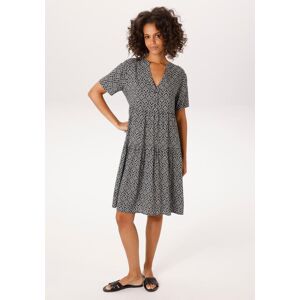 Sommerkleid ANISTON CASUAL, Damen, Gr. 48, N-Gr, schwarz, weiß, Web, Obermaterial: 100% Viskose, bedruckt, gemustert, figurumspielend kniefrei, V-Ausschnitt, Kleider Sommerkleid, mit fantasievollem, grafischen Druck Sommerkleid ANISTON CASUAL, Damen, Gr. 48, N-Gr, schwarz, weiß, Web, Obermaterial: 100% Viskose, bedruckt, gemustert, figurumspielend kniefrei, V-Ausschnitt, Kleider Sommerkleid, mit fantasievollem, grafischen Druck