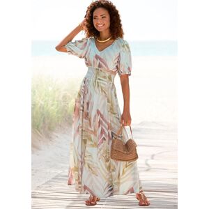 Maxikleid LASCANA "mit Alloverdruck und V-Ausschnitt aus Webware", Damen, Gr. 36, N-Gr, orange (sand, orange bedruckt), Web, Obermaterial: 100% Viskose, bedruckt, figurumspielend knöchellang, tiefer V-Ausschnitt, elastischer Bund mit innenliegendem Gummiz Maxikleid LASCANA "mit Alloverdruck und V-Ausschnitt aus Webware", Damen, Gr. 36, N-Gr, orange (sand, orange bedruckt), Web, Obermaterial: 100% Viskose, bedruckt, figurumspielend knöchellang, tiefer V-Ausschnitt, elastischer Bund mit innenliegendem Gummiz