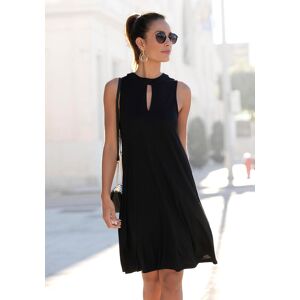 Jerseykleid LASCANA "in weit schwingender Form mit Taschen, figurumspielend", Damen, Gr. 36, N-Gr, schwarz, Jersey, Obermaterial: 100% Viskose, figurumspielend kniefrei, hoch geschlossener Ausschnitt, Kleider Jerseykleid, Sommerkleid mit Bindeband im Nack Jerseykleid LASCANA "in weit schwingender Form mit Taschen, figurumspielend", Damen, Gr. 36, N-Gr, schwarz, Jersey, Obermaterial: 100% Viskose, figurumspielend kniefrei, hoch geschlossener Ausschnitt, Kleider Jerseykleid, Sommerkleid mit Bindeband im Nack