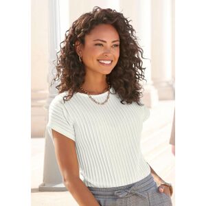 Kurzarmshirt LASCANA, Damen, Gr. 32/34, beige (creme), Jersey, Obermaterial: 62% Polyester, 33% Viskose, 5% Elasthan, unifarben, figurumspielend hüftlang, Rundhals, Shirts Kurzarmshirt, mit Biesenstruktur, bügelfreies T-Shirt aus moderner Strukturware Kurzarmshirt LASCANA, Damen, Gr. 32/34, beige (creme), Jersey, Obermaterial: 62% Polyester, 33% Viskose, 5% Elasthan, unifarben, figurumspielend hüftlang, Rundhals, Shirts Kurzarmshirt, mit Biesenstruktur, bügelfreies T-Shirt aus moderner Strukturware