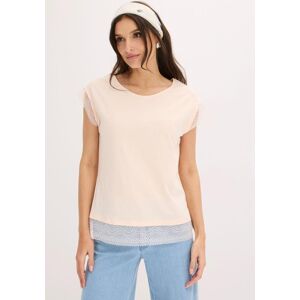 T-Shirt BONPRIX, Damen, Gr. 40/42 (M), rosa, Jersey, Obermaterial: 100% Baumwolle, unifarben, bequem hüftbedeckend, Rundhals, angeschnitten Spitzenkante, Shirts T-Shirt, bequeme Passform, überschnittene Schultern, mit Spitzendetails T-Shirt BONPRIX, Damen, Gr. 40/42 (M), rosa, Jersey, Obermaterial: 100% Baumwolle, unifarben, bequem hüftbedeckend, Rundhals, angeschnitten Spitzenkante, Shirts T-Shirt, bequeme Passform, überschnittene Schultern, mit Spitzendetails