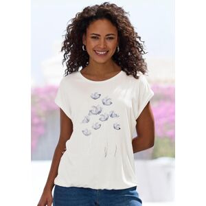 Kurzarmshirt VIVANCE "mit floralem Print", Damen, Gr. 44/46, weiss (creme), Jersey, Obermaterial: 95% Viskose (LENZING™ ECOVERO™), 5% Elasthan, bedruckt, figurumspielend normal, Rundhals, mit Umschlag, Shirts Kurzarmshirt, aus weichem Viskose-Stretch Kurzarmshirt VIVANCE "mit floralem Print", Damen, Gr. 44/46, weiss (creme), Jersey, Obermaterial: 95% Viskose (LENZING™ ECOVERO™), 5% Elasthan, bedruckt, figurumspielend normal, Rundhals, mit Umschlag, Shirts Kurzarmshirt, aus weichem Viskose-Stretch