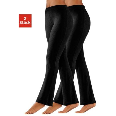 Jazzpants VIVANCE ACTIVE, Damen, Gr. 44/46, N-Gr, schwarz (2x schwarz), Single Jersey, Obermaterial: 95% Baumwolle, 5% Elasthan, unifarben, Basic, Basic lang, Hosen Jazzpants, mit leicht ausgestelltem Bein, Loungewear Jazzpants VIVANCE ACTIVE, Damen, Gr. 44/46, N-Gr, schwarz (2x schwarz), Single Jersey, Obermaterial: 95% Baumwolle, 5% Elasthan, unifarben, Basic, Basic lang, Hosen Jazzpants, mit leicht ausgestelltem Bein, Loungewear