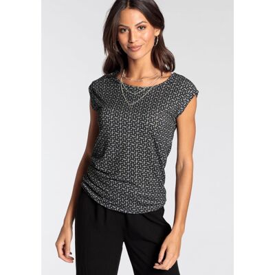 T-Shirt LAURA SCOTT, Damen, Gr. 38, grau (grau, schwarz, grafik), Single Jersey, Obermaterial: 100% Viskose, gemustert, figurumspielend hüftlang, Rundhals, Shirts T-Shirt, figurumspielende Passform, gemustert, Rundhalsausschnitt T-Shirt LAURA SCOTT, Damen, Gr. 38, grau (grau, schwarz, grafik), Single Jersey, Obermaterial: 100% Viskose, gemustert, figurumspielend hüftlang, Rundhals, Shirts T-Shirt, figurumspielende Passform, gemustert, Rundhalsausschnitt