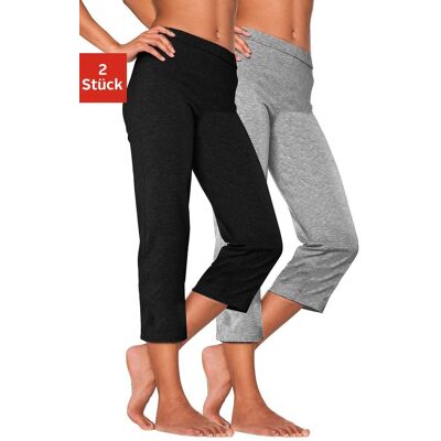 Caprihose VIVANCE ACTIVE, Damen, Gr. 44/46, N-Gr, grau (1x schwarz, 1x grau meliert), Single Jersey, Graumeliert (Obermaterial): 60% Baumwolle, 35% Polyester, 5% Elasthan. Obermaterial: 95% Baumwolle, 5% Elasthan, meliert, unifarben, Basic, eng 3/4-Länge, Caprihose VIVANCE ACTIVE, Damen, Gr. 44/46, N-Gr, grau (1x schwarz, 1x grau meliert), Single Jersey, Graumeliert (Obermaterial): 60% Baumwolle, 35% Polyester, 5% Elasthan. Obermaterial: 95% Baumwolle, 5% Elasthan, meliert, unifarben, Basic, eng 3/4-Länge,