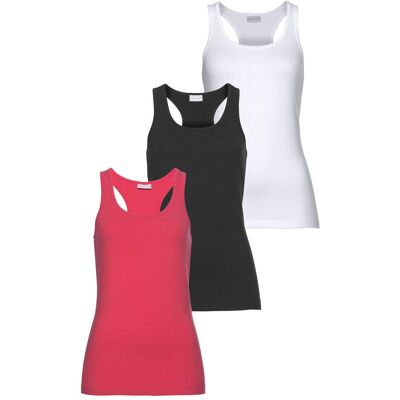 Tanktop EASTWIND, Damen, Gr. 36/38, bunt (schwarz, koralle, weiß), Obermaterial: 95% Baumwolle, 5% Elasthan, Basic, figurumspielend hüftlang, Tops Tanktop, Hüftlanger Schnitt im 3er-Pack Tanktop EASTWIND, Damen, Gr. 36/38, bunt (schwarz, koralle, weiß), Obermaterial: 95% Baumwolle, 5% Elasthan, Basic, figurumspielend hüftlang, Tops Tanktop, Hüftlanger Schnitt im 3er-Pack