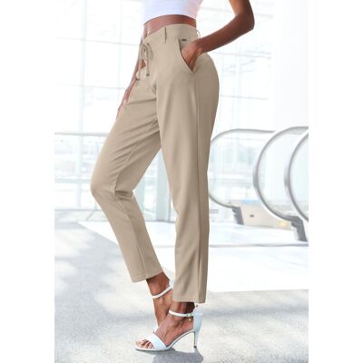 Jogger Pants LASCANA, Damen, Gr. 34, N-Gr, beige (sand), Sweatware, Obermaterial: 70% Viskose, 25% Polyamid, 5% Elasthan, unifarben, Basic schmal knöchelfrei, Hosen Jogger Pants, mit elastischem Bund und Gürtelschlaufen, Loungewear Jogger Pants LASCANA, Damen, Gr. 34, N-Gr, beige (sand), Sweatware, Obermaterial: 70% Viskose, 25% Polyamid, 5% Elasthan, unifarben, Basic schmal knöchelfrei, Hosen Jogger Pants, mit elastischem Bund und Gürtelschlaufen, Loungewear