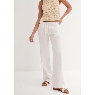 Leinenhose BONPRIX, Damen, Gr. 36, N-Gr, weiss (weiß), Web, Obermaterial: 55% Leinen, 45% Baumwolle, unifarben, loose fit lang, Hosen Leinenhose, Loose Fit, mit Kordelzugbund, mit Eingrifftaschen, mit Gesässtaschen Leinenhose BONPRIX, Damen, Gr. 36, N-Gr, weiss (weiß), Web, Obermaterial: 55% Leinen, 45% Baumwolle, unifarben, loose fit lang, Hosen Leinenhose, Loose Fit, mit Kordelzugbund, mit Eingrifftaschen, mit Gesässtaschen
