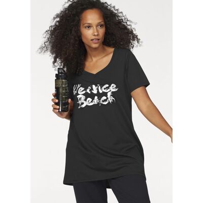 Longshirt VENICE BEACH, Damen, Gr. 48/50, schwarz, Obermaterial: 60% Baumwolle, 40% Polyester, bedruckt, figurumspielend extralang, herzförmiger Ausschnitt, Shirts Longshirt, Langarm, lockere Passform, mit Logodruck, herzförmiger Ausschnitt Longshirt VENICE BEACH, Damen, Gr. 48/50, schwarz, Obermaterial: 60% Baumwolle, 40% Polyester, bedruckt, figurumspielend extralang, herzförmiger Ausschnitt, Shirts Longshirt, Langarm, lockere Passform, mit Logodruck, herzförmiger Ausschnitt