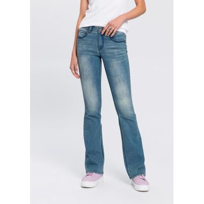 Bootcut-Jeans ARIZONA "Shaping", Damen, Gr. 76, K + L Gr, blau (blau used), Denim/Jeans, Obermaterial: 79% Baumwolle, 19% Polyester, 2% Elasthan, Basic, schmal lang, Jeans Bootcut-Jeans, bootcut, Kontrastnähte, Used-Look-Waschung, niedrige Leibhöhe Bootcut-Jeans ARIZONA "Shaping", Damen, Gr. 76, K + L Gr, blau (blau used), Denim/Jeans, Obermaterial: 79% Baumwolle, 19% Polyester, 2% Elasthan, Basic, schmal lang, Jeans Bootcut-Jeans, bootcut, Kontrastnähte, Used-Look-Waschung, niedrige Leibhöhe