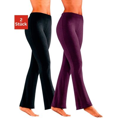 Jazzpants VIVANCE ACTIVE, Damen, Gr. 44/46, N-Gr, lila (1x beere, 1x schwarz), Single Jersey, Obermaterial: 95% Baumwolle, 5% Elasthan. Obermaterial Melange: 60% Baumwolle, 35% Polyester, 5% Elasthan, unifarben, Basic, Basic lang, Hosen Jazzpants, mit lei Jazzpants VIVANCE ACTIVE, Damen, Gr. 44/46, N-Gr, lila (1x beere, 1x schwarz), Single Jersey, Obermaterial: 95% Baumwolle, 5% Elasthan. Obermaterial Melange: 60% Baumwolle, 35% Polyester, 5% Elasthan, unifarben, Basic, Basic lang, Hosen Jazzpants, mit lei