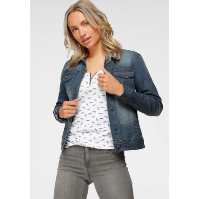Jeansjacke ARIZONA, Damen, Gr. 52, blau (blau used), Denim/Jeans, , Basic, sehr figurbetont kurz, Jacken Jeansjacke, aus Baumwollmischung, figurbetont, kurz geschnitten Jeansjacke ARIZONA, Damen, Gr. 52, blau (blau used), Denim/Jeans, , Basic, sehr figurbetont kurz, Jacken Jeansjacke, aus Baumwollmischung, figurbetont, kurz geschnitten