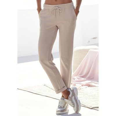 H.I.S. Sweathose H.I.S, Damen, Gr. 32/34, N-Gr, beige, Interlock, Obermaterial: 60% Baumwolle, 40% Polyester, bestickt, unifarben, bequem knöchellang, Hosen Sweathose, Schlupfhose mit kleinem Aufschlag am Saum, Loungewear H.I.S. Sweathose H.I.S, Damen, Gr. 32/34, N-Gr, beige, Interlock, Obermaterial: 60% Baumwolle, 40% Polyester, bestickt, unifarben, bequem knöchellang, Hosen Sweathose, Schlupfhose mit kleinem Aufschlag am Saum, Loungewear