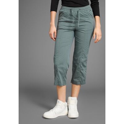 3/4-Hose KANGAROOS, Damen, Gr. 46, N-Gr, grün (dunkles graugrün), Web, Obermaterial: 50% Baumwolle, 46% Polyamid, 4% Elasthan, kontrastfarbene Details, unifarben, bequem 3/4-Länge, Hosen 3/4-Hose, sportliche Capri mit elastischem Bund 3/4-Hose KANGAROOS, Damen, Gr. 46, N-Gr, grün (dunkles graugrün), Web, Obermaterial: 50% Baumwolle, 46% Polyamid, 4% Elasthan, kontrastfarbene Details, unifarben, bequem 3/4-Länge, Hosen 3/4-Hose, sportliche Capri mit elastischem Bund